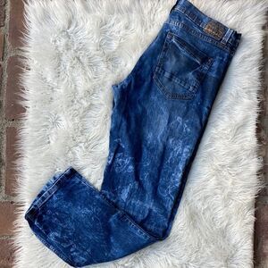 Mens Prescription Five Pocket Acid Wash Jeans Size 36x32
